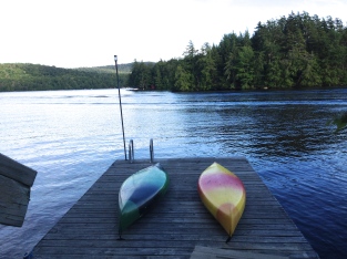 Our kayaks on the dock, Matilda Bay, Cranberry Lake